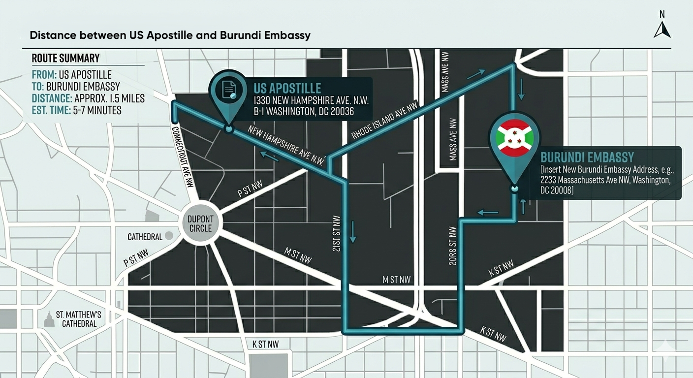 Map of Burundi Legalization Services | US Apostille